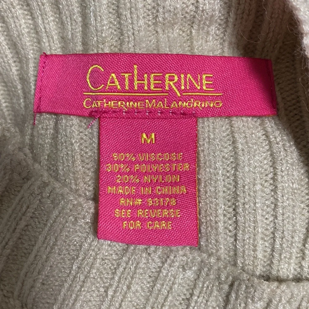 Light Brown / Cream Diamond Pattern Balloon Sleeve Sweater - Picture 7 of 7
